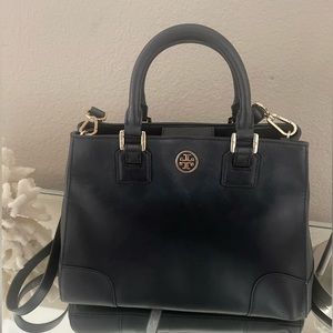 Tory Burch Black Leather Crossbody with Removable Strap